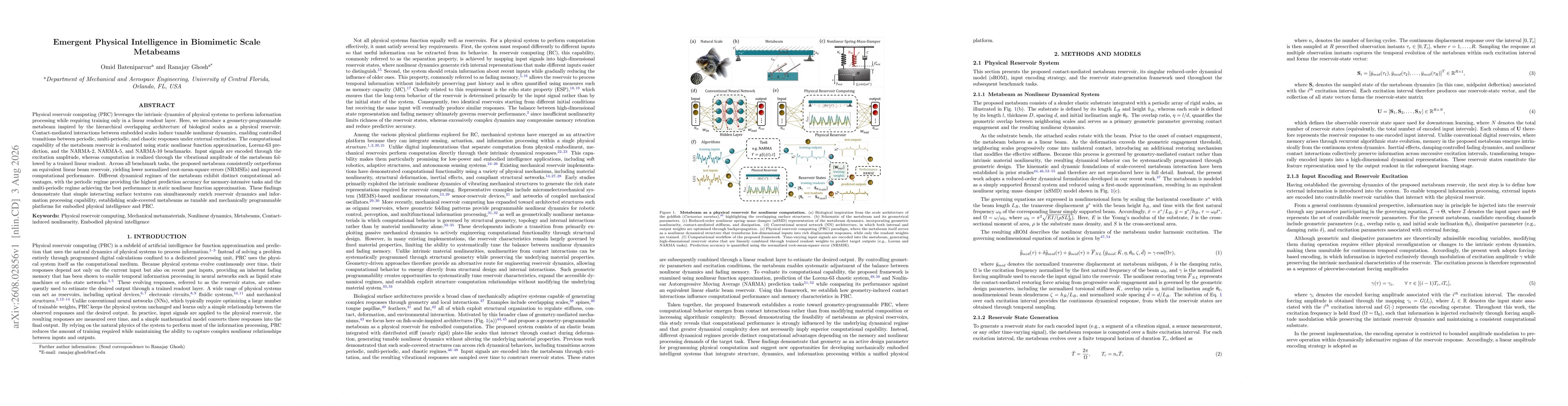 Thumbnail for Emergent Physical Intelligence in Biomimetic Scale Metabeams