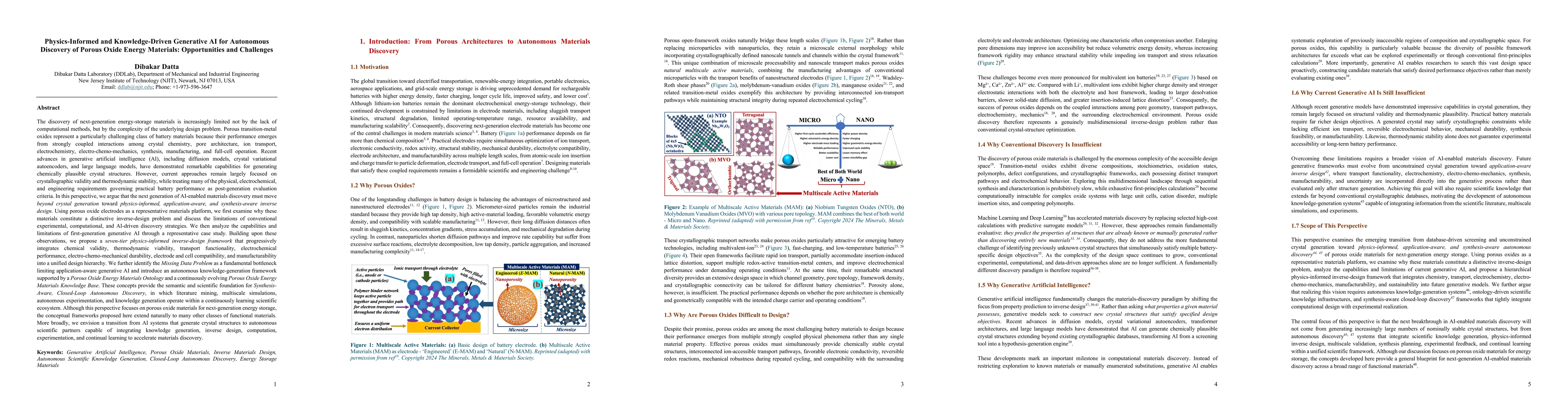 Thumbnail for Physics-Informed and Knowledge-Driven Generative AI for Autonomous Discovery of Porous Oxide Energy Materials: Opportunities and Challenges