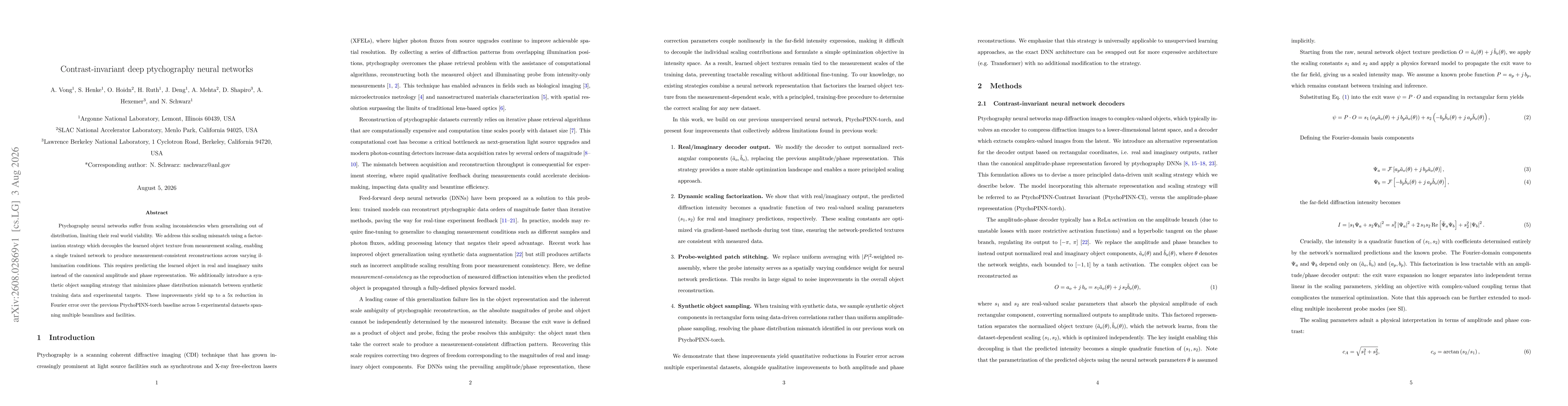 Thumbnail for Contrast-invariant deep ptychography neural networks