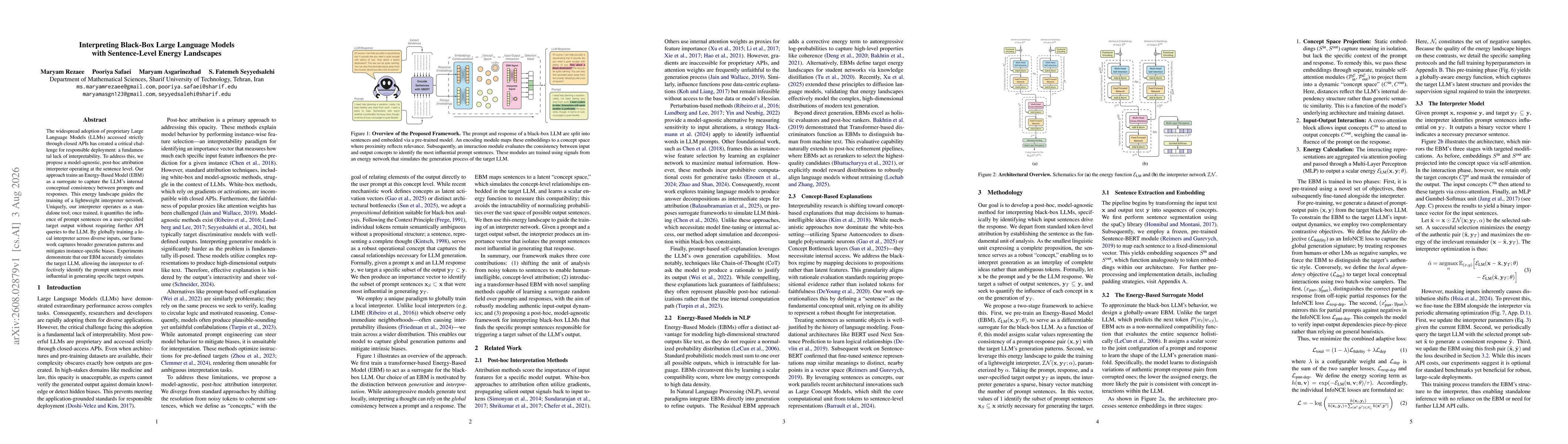 Thumbnail for Interpreting Black-Box Large Language Models with Sentence-Level Energy Landscapes
