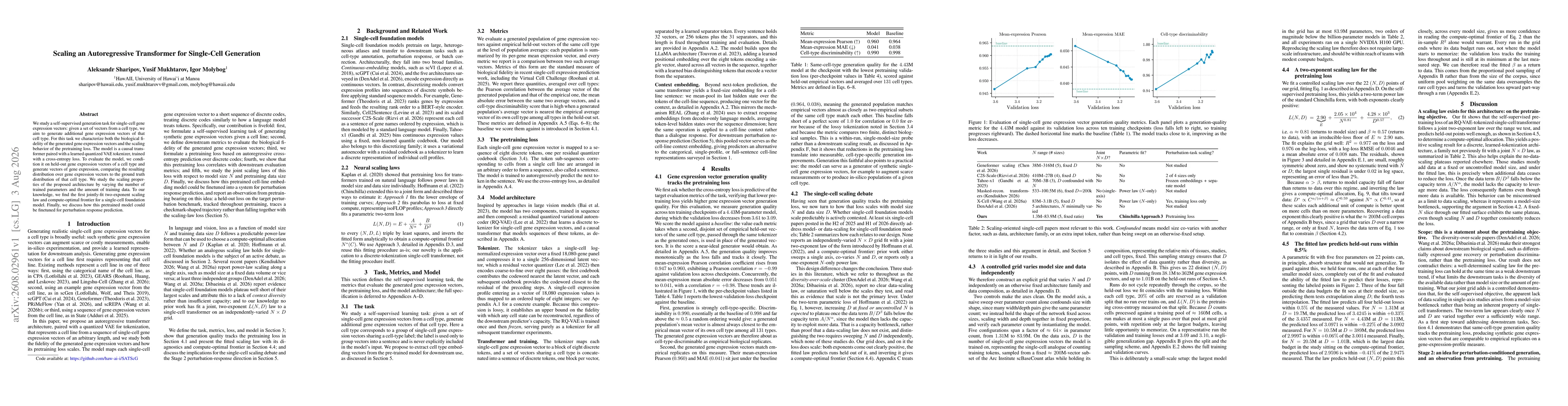 Thumbnail for Scaling an Autoregressive Transformer for Single-Cell Generation