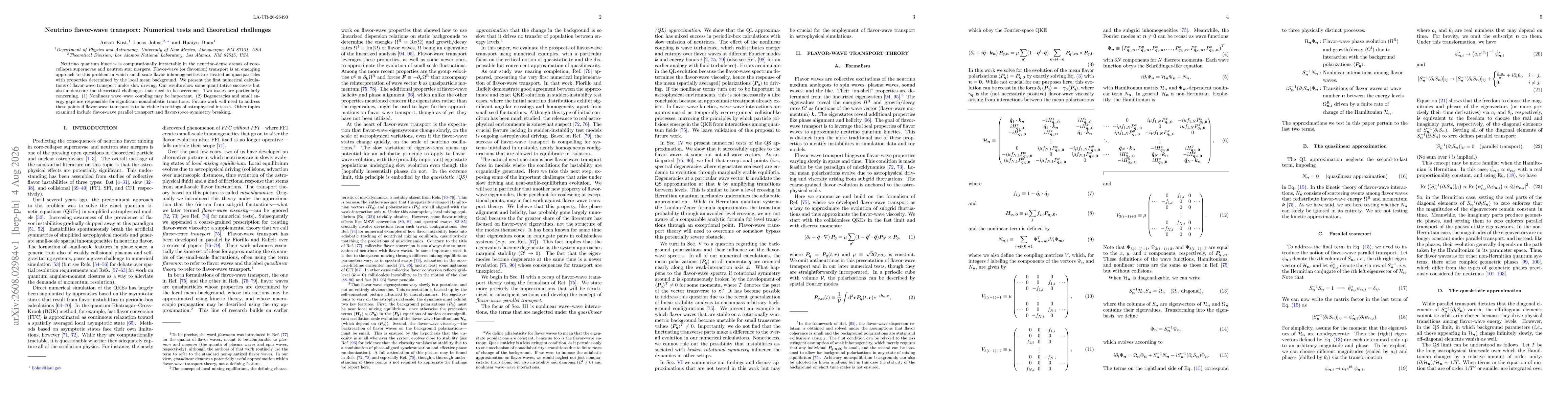 Thumbnail for Neutrino flavor-wave transport: Numerical tests and theoretical challenges