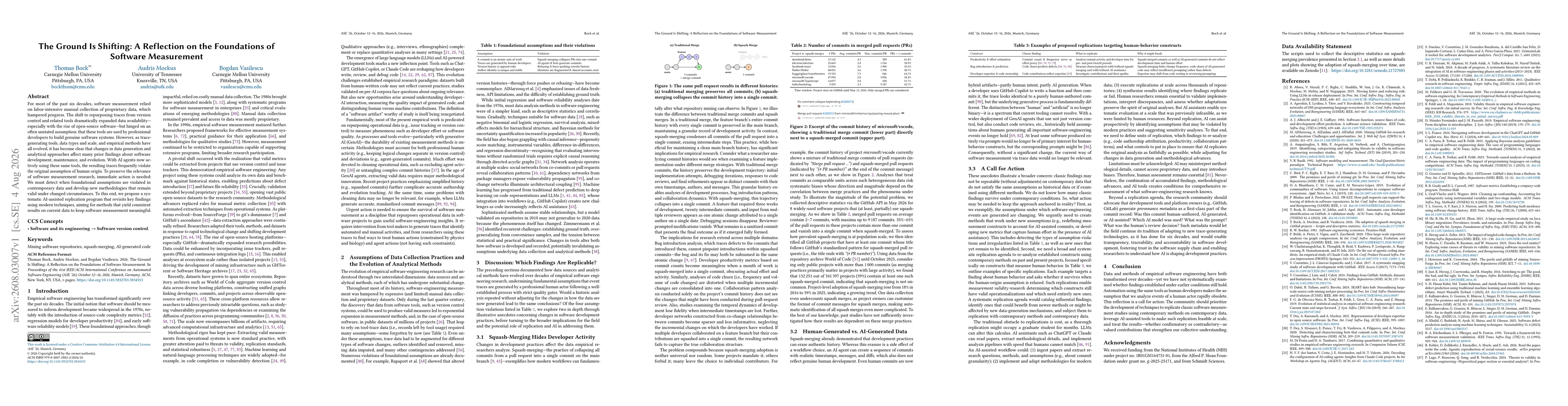 Thumbnail for The Ground Is Shifting: A Reflection on the Foundations of Software Measurement