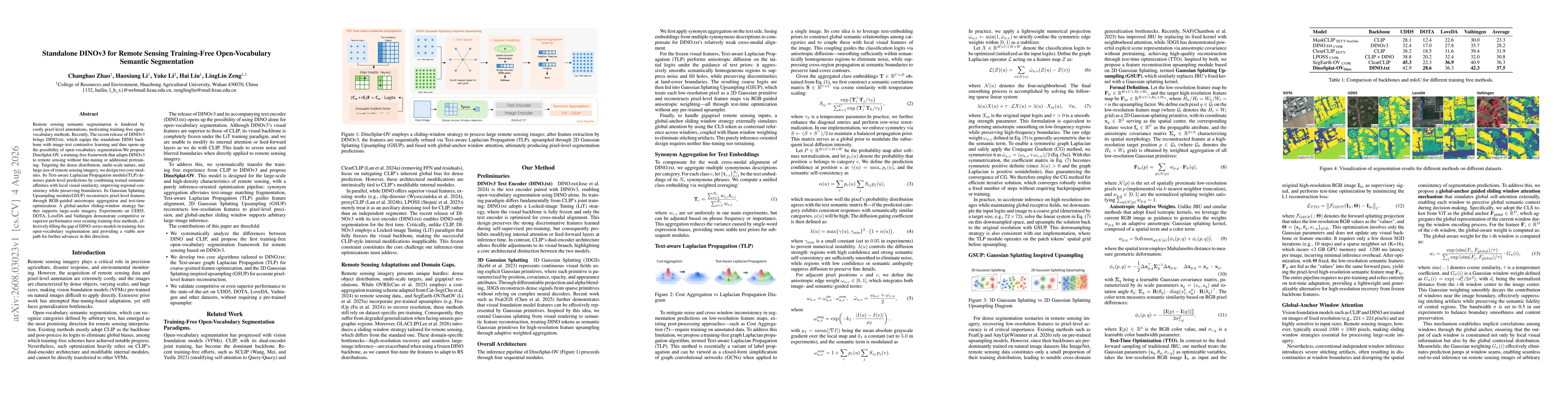 Thumbnail for Standalone DINOv3 for Training-Free Open-Vocabulary Semantic Segmentation in Remote Sensing