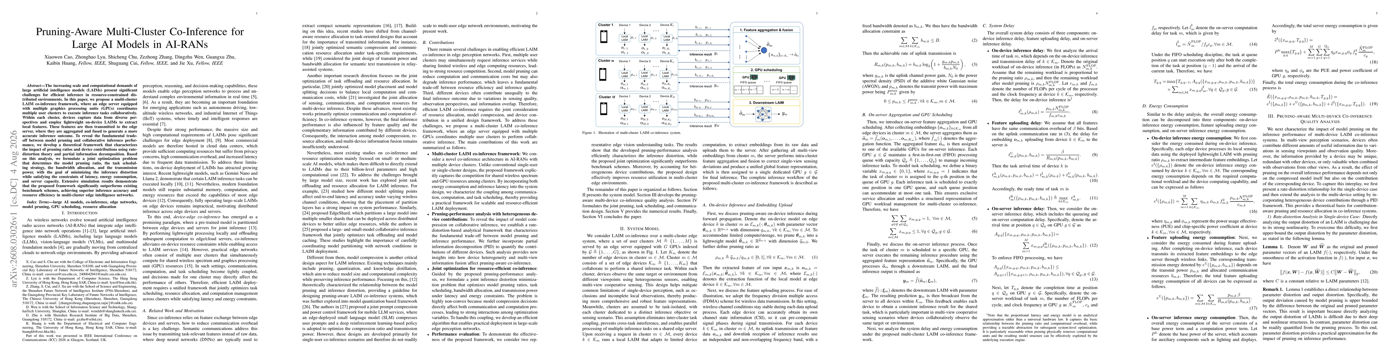 Thumbnail for Pruning-Aware Multi-Cluster Co-Inference for Large AI Models in AI-RANs