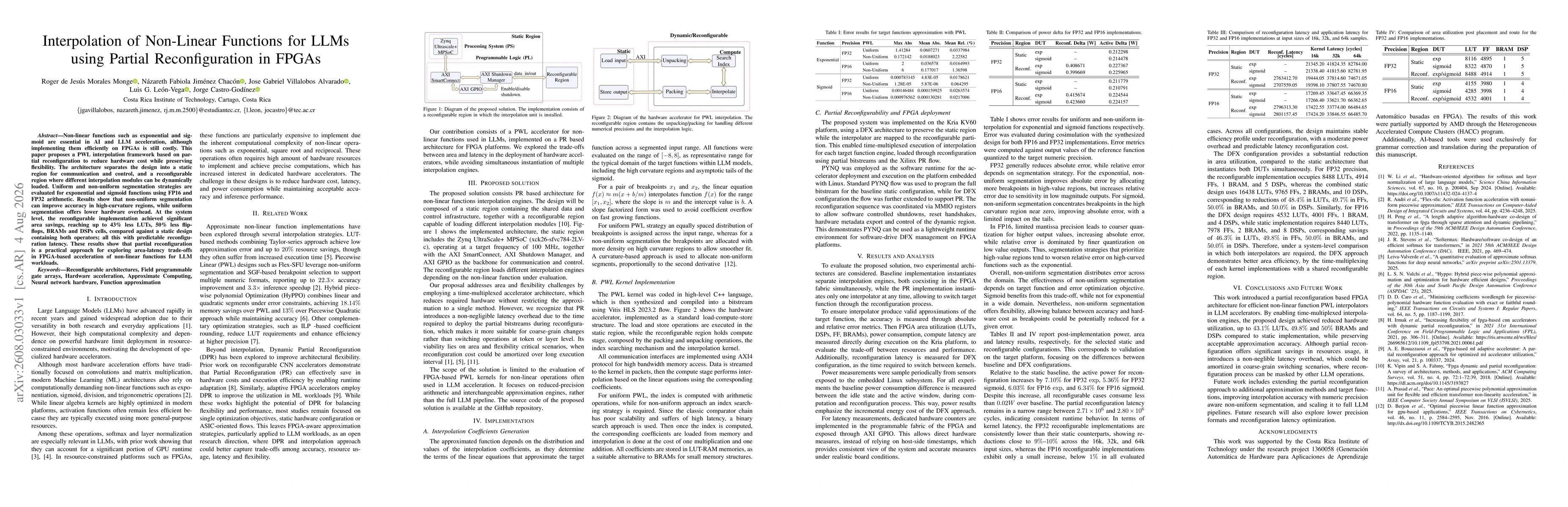 Thumbnail for Interpolation of Non-Linear Functions for LLMs using Partial Reconfiguration in FPGAs
