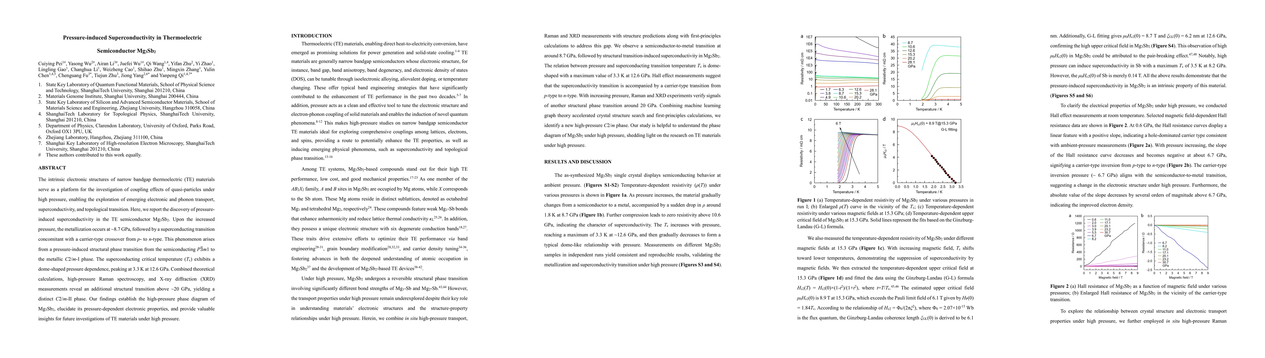 Thumbnail for Pressure-induced Superconductivity in Thermoelectric Semiconductor Mg3Sb2