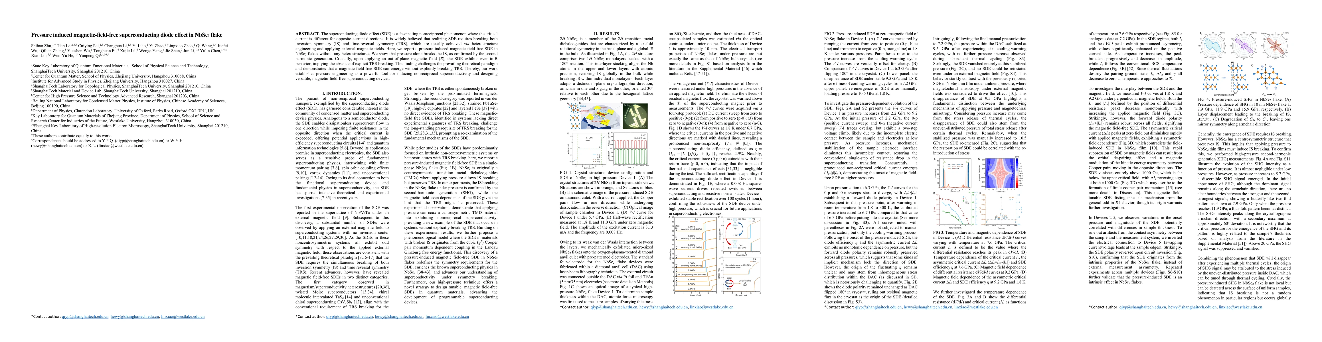 Thumbnail for Pressure induced magnetic-field-free superconducting diode effect in NbSe2 flake