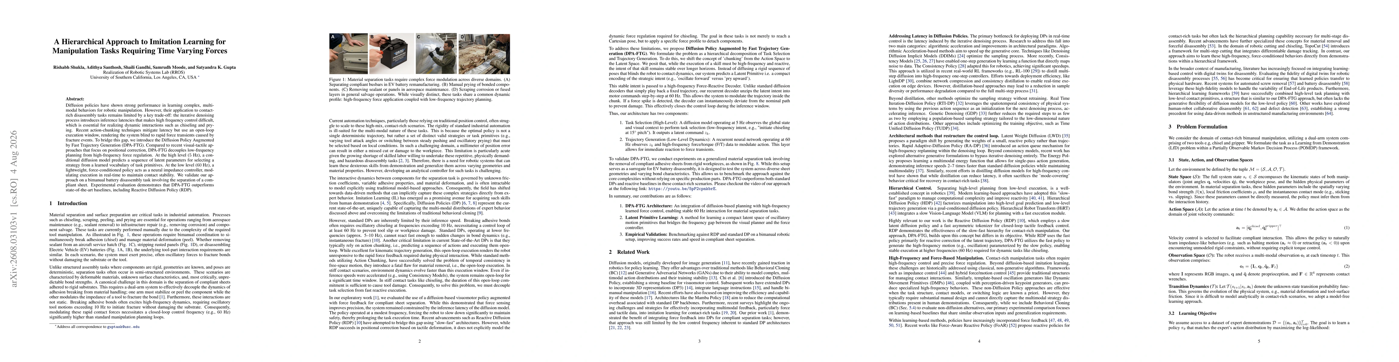 Thumbnail for A Hierarchical Approach to Imitation Learning for Manipulation Tasks Requiring Time Varying Forces