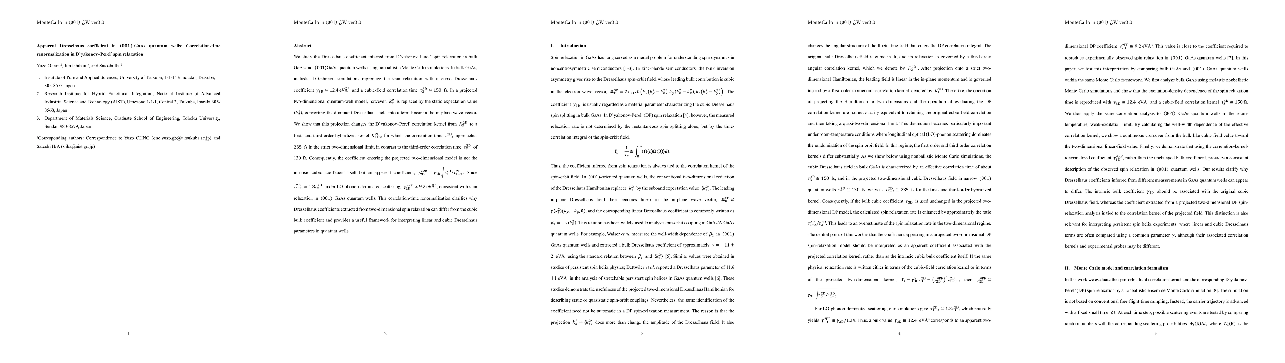 Thumbnail for Apparent Dresselhaus coefficient in (001) GaAs quantum wells: Correlation-time renormalization in D'yakonov-Perel' spin relaxation