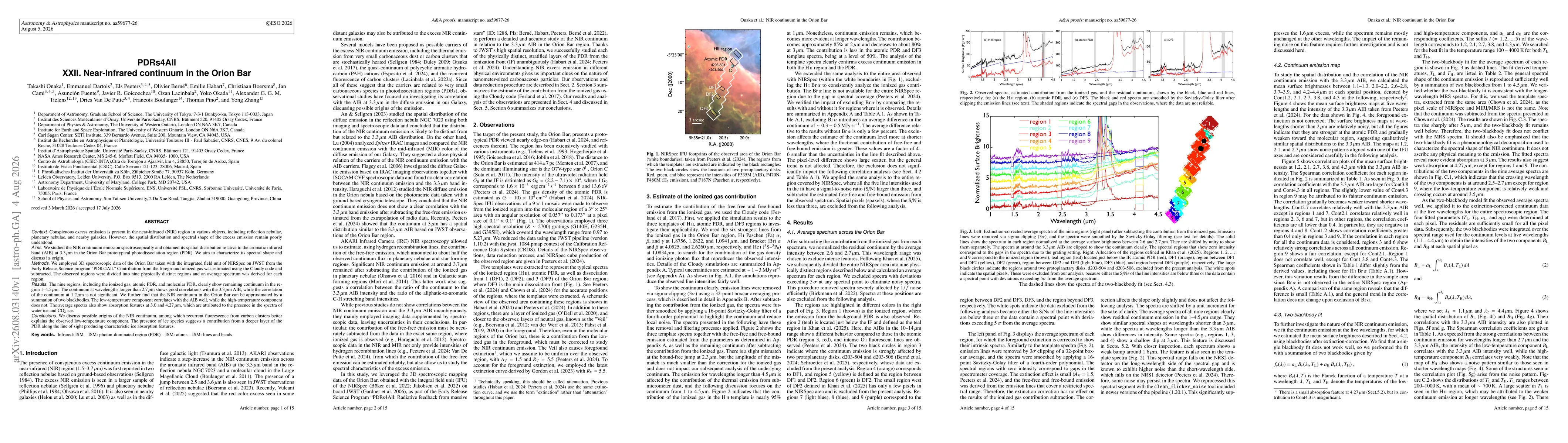 Thumbnail for PDRs4All XXII. Near-Infrared continuum in the Orion Bar