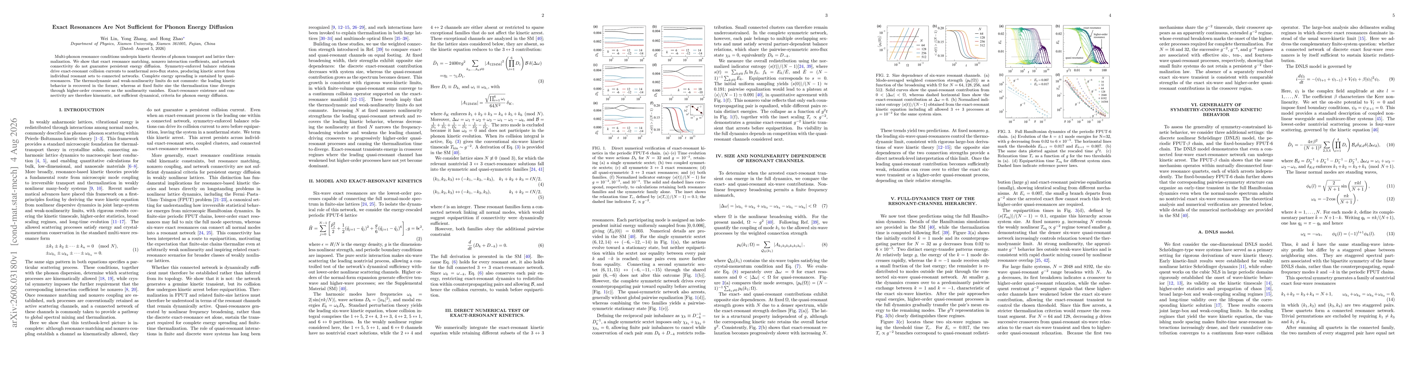 Thumbnail for Exact Resonances Are Not Sufficient for Phonon Energy Diffusion