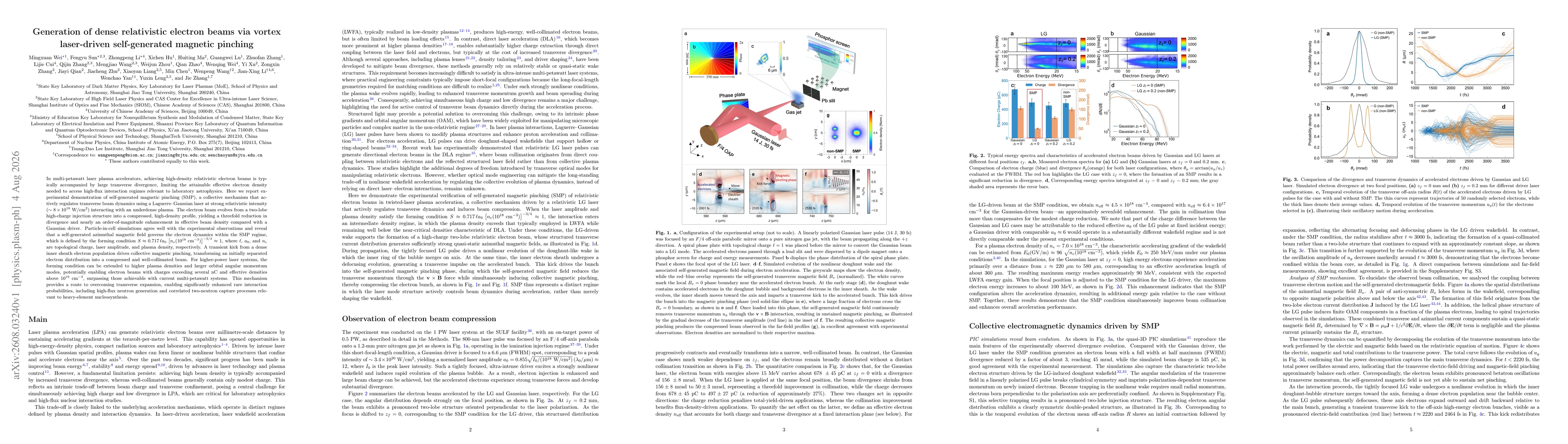 Thumbnail for Generation of dense relativistic electron beams via vortex laser-driven self-generated magnetic pinching