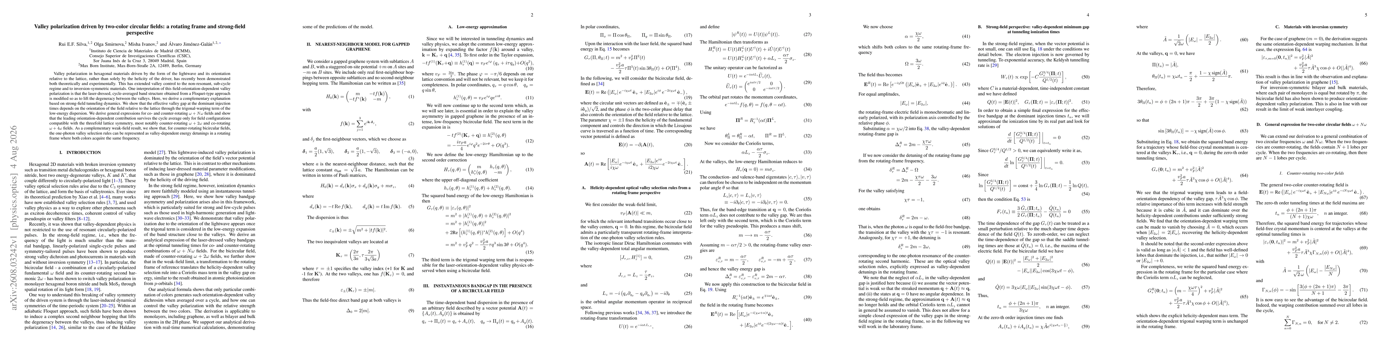 Thumbnail for Valley polarization driven by two-color circular fields: a rotating frame and strong-field perspective