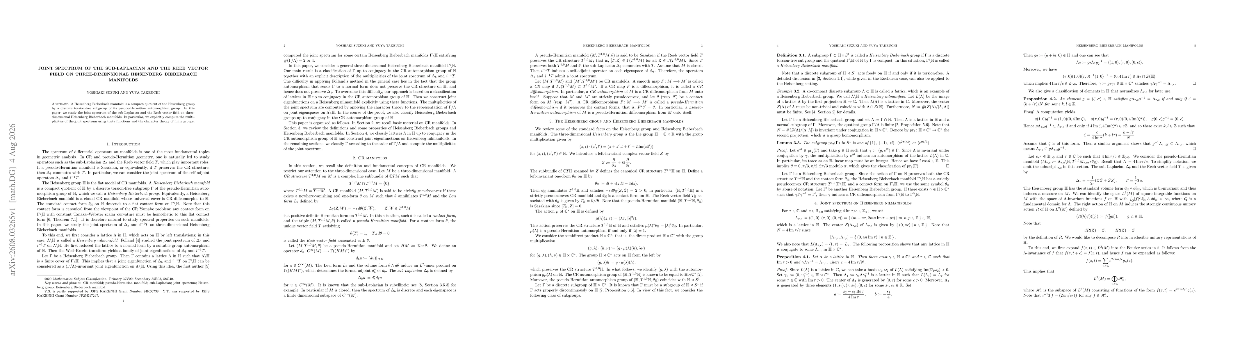 Thumbnail for Joint spectrum of the sub-Laplacian and the Reeb vector field on three-dimensional Heisenberg Bieberbach manifolds