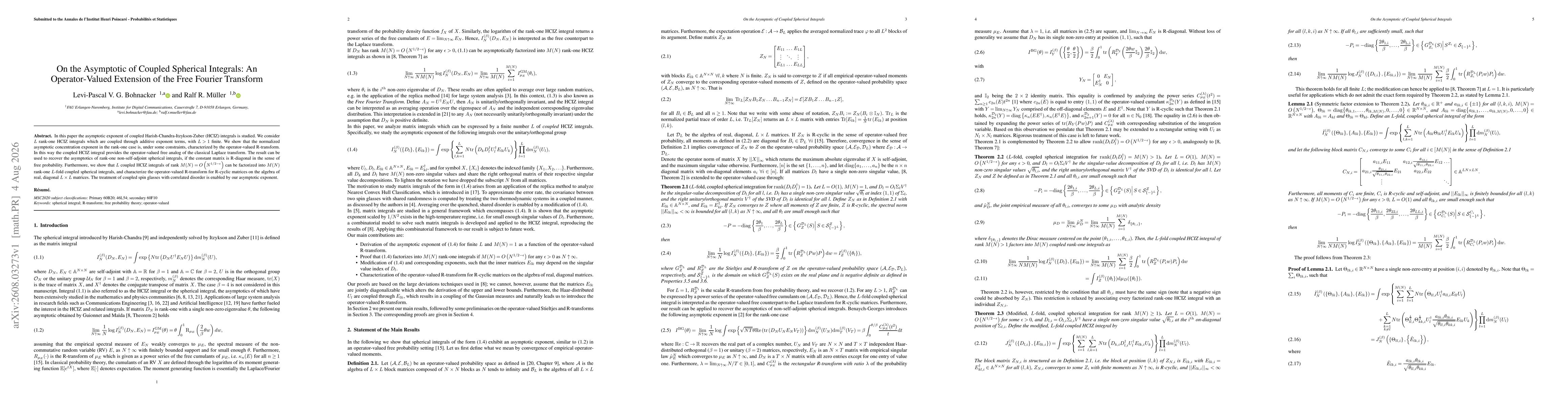 Thumbnail for On the Asymptotic of Coupled Spherical Integrals: An Operator-Valued Extension of the Free Fourier Transform