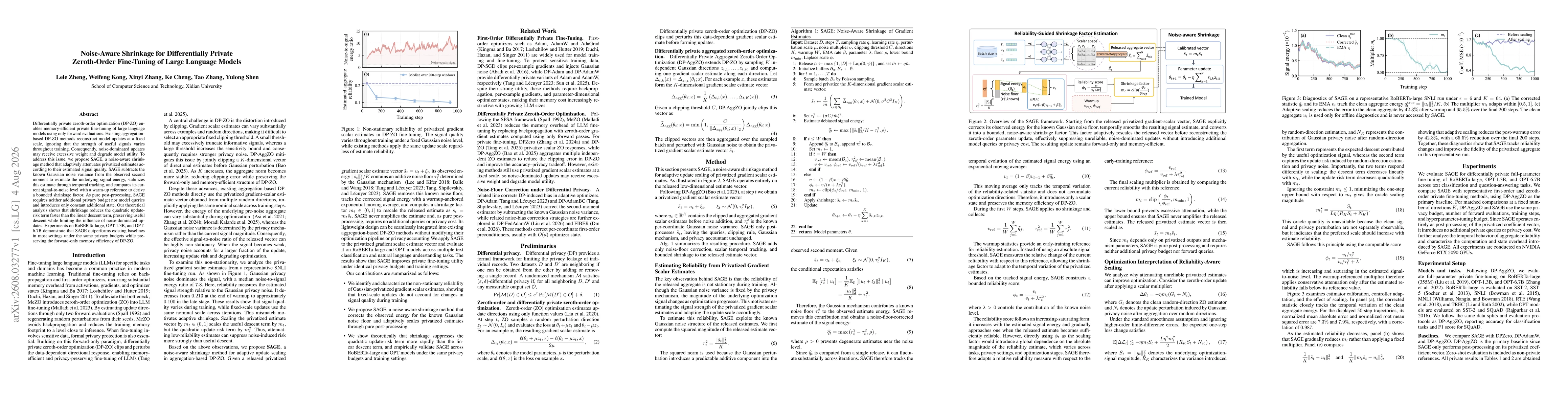 Thumbnail for Noise-Aware Shrinkage for Differentially Private Zeroth-Order Fine-Tuning of Large Language Models