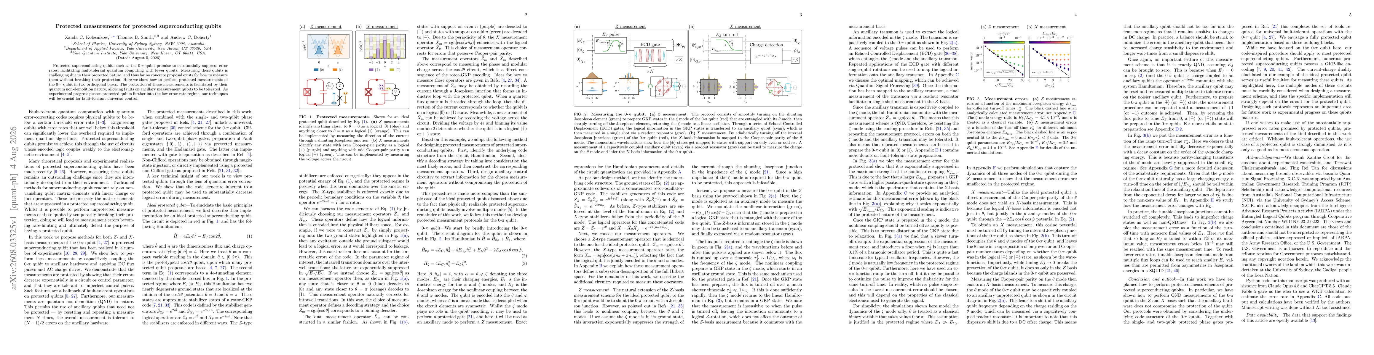 Thumbnail for Protected measurements for protected superconducting qubits