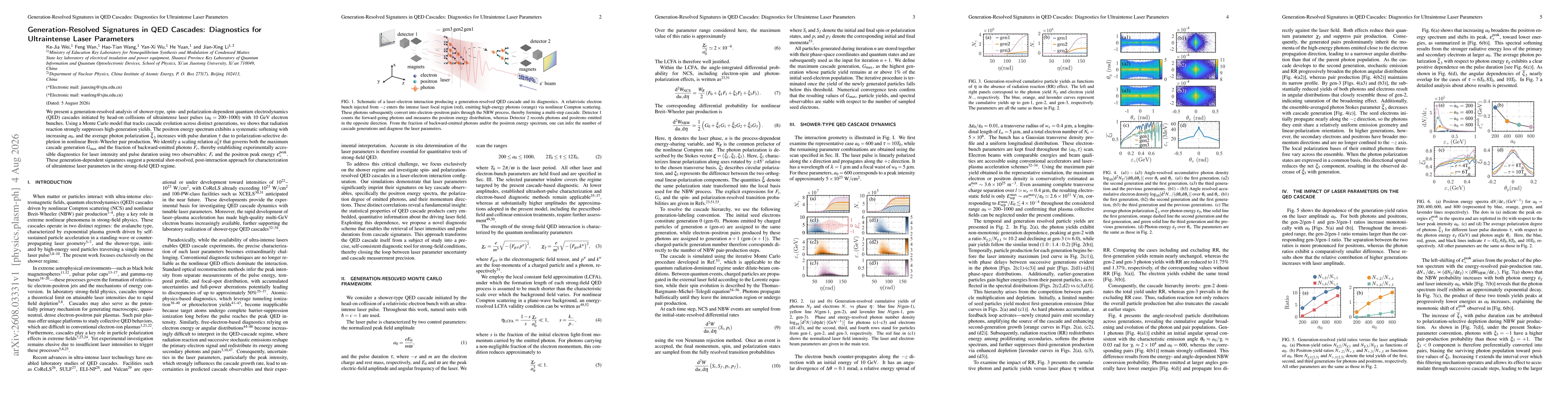 Thumbnail for Generation-Resolved Signatures in QED Cascades: Diagnostics for Ultraintense Laser Parameters