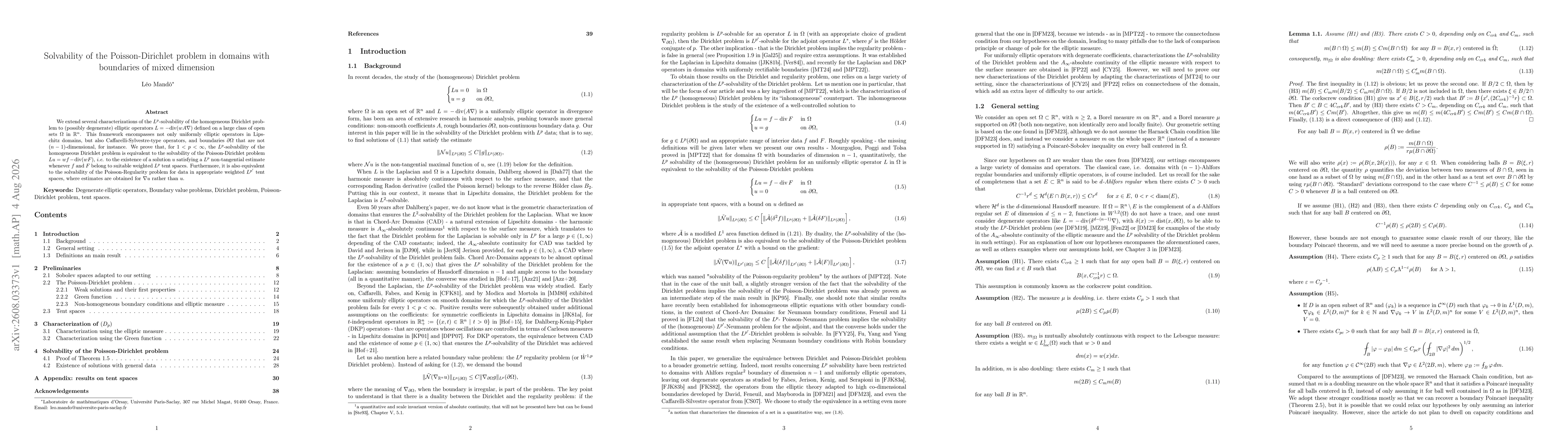 Thumbnail for Solvability of the Poisson-Dirichlet problem in domains with boundaries of mixed dimension