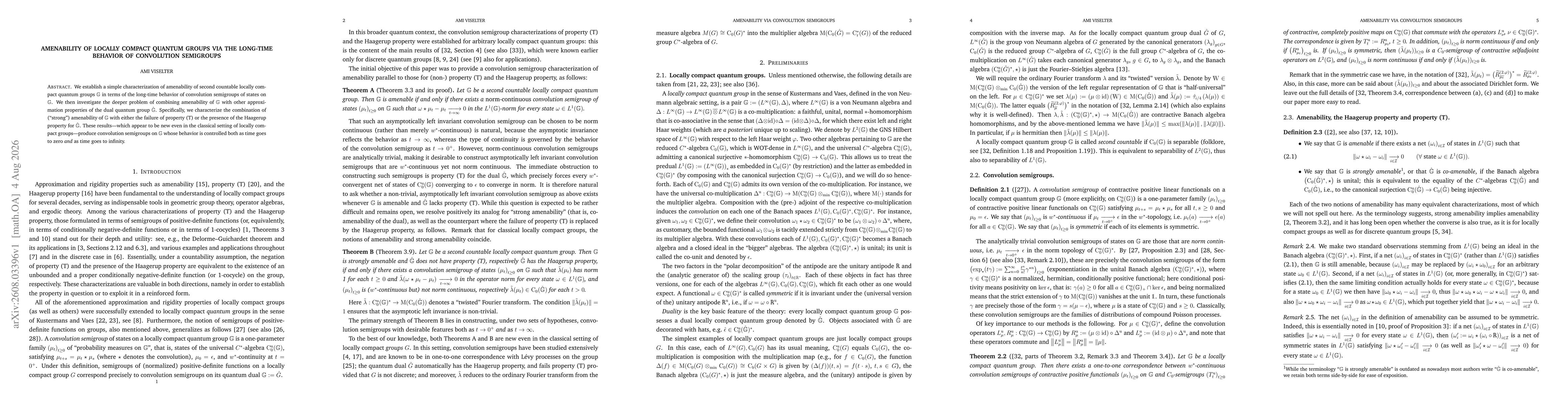 Thumbnail for Amenability of locally compact quantum groups via the long-time behavior of convolution semigroups