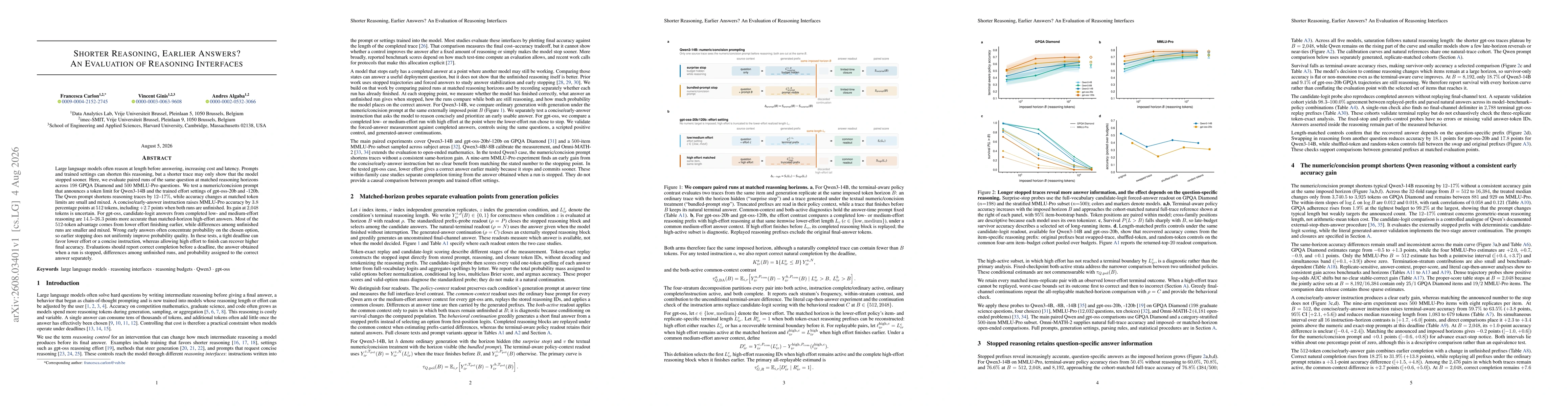 Thumbnail for Shorter Reasoning, Earlier Answers? An Evaluation of Reasoning Interfaces