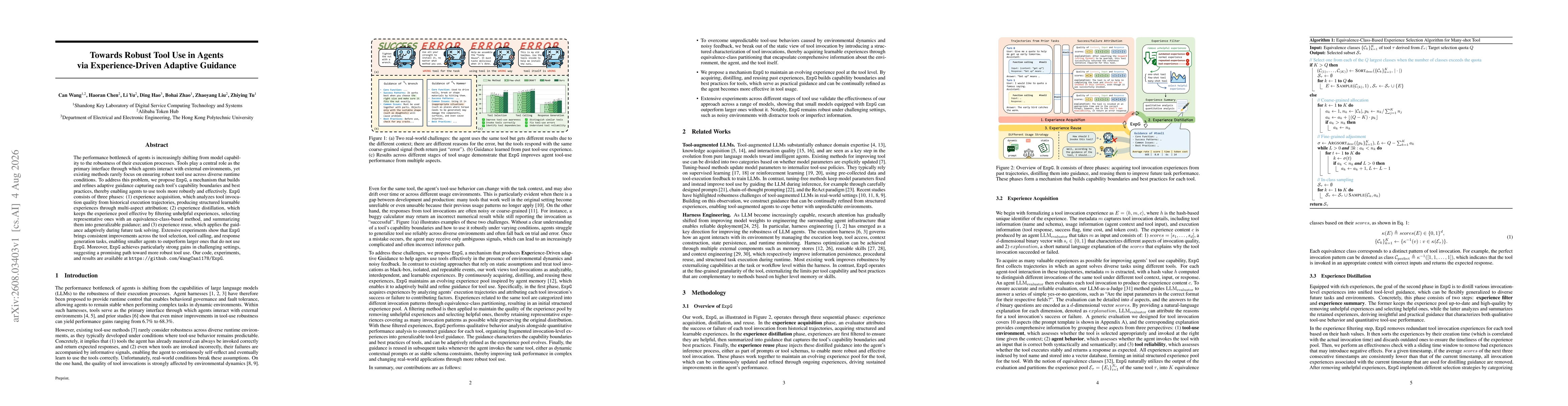 Thumbnail for Towards Robust Tool Use in Agents via Experience-Driven Adaptive Guidance