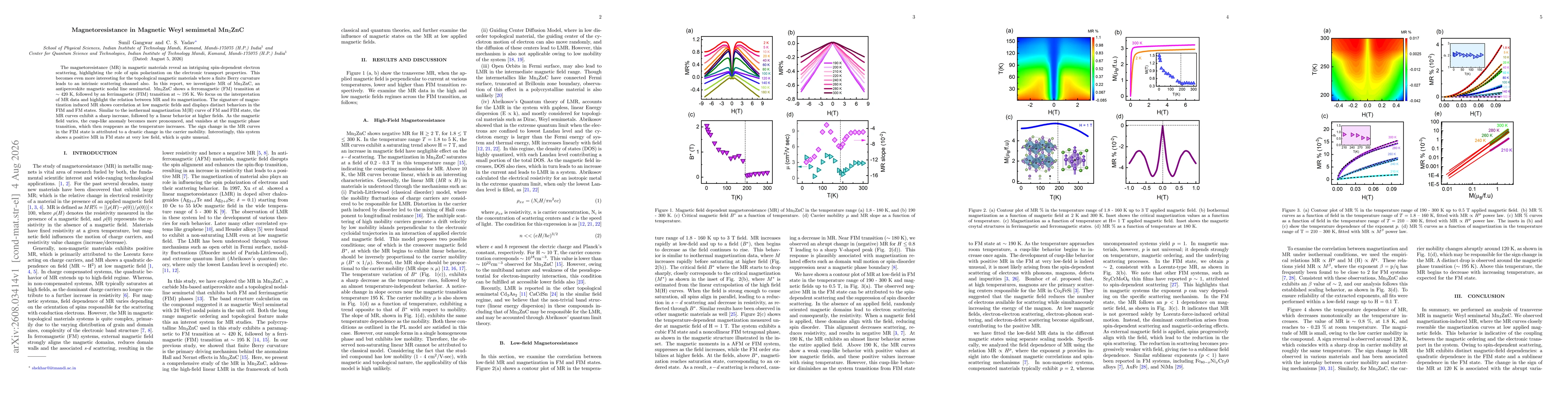Thumbnail for Magnetoresistance in Magnetic Weyl semimetal Mn$_{3}$ZnC