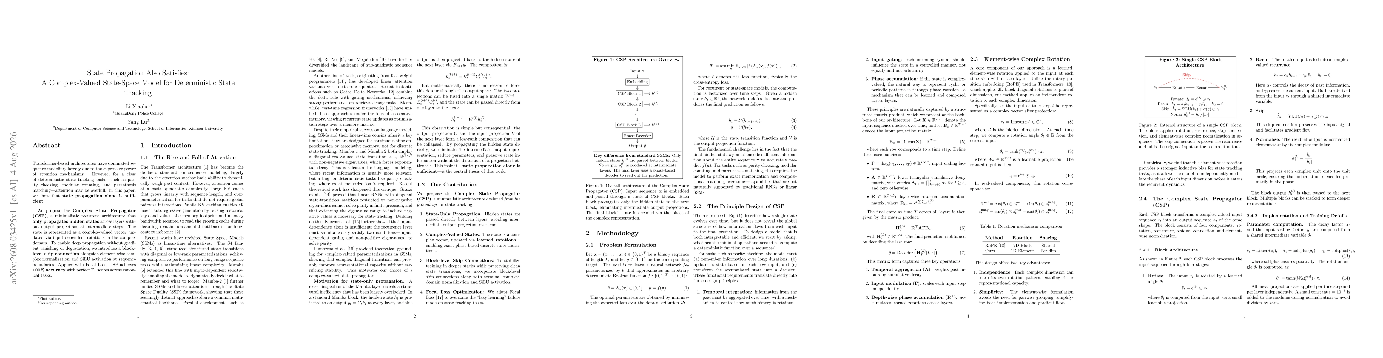 Thumbnail for State Propagation Also Satisfies: A Complex-Valued State-Space Model for Deterministic State Tracking