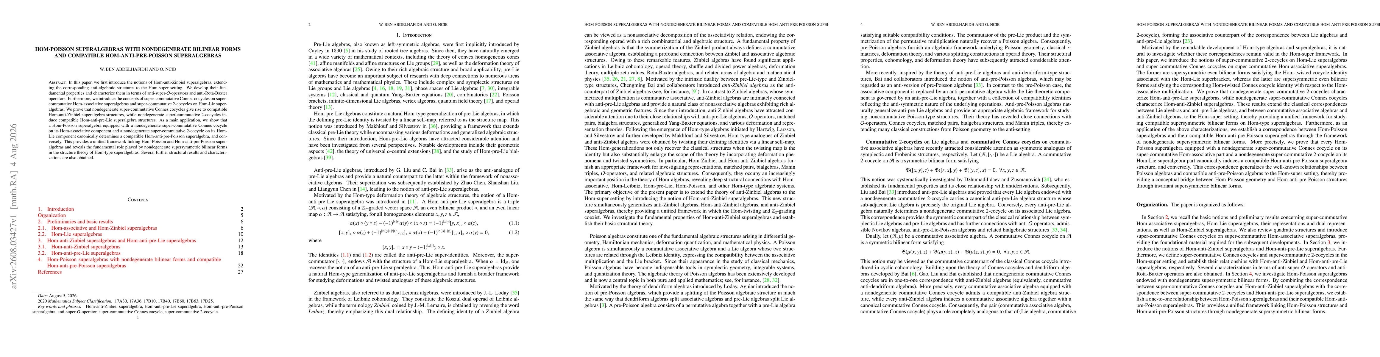 Thumbnail for Hom-Poisson superalgebras with nondegenerate bilinear forms and compatible Hom-anti-pre-Poisson superalgebras