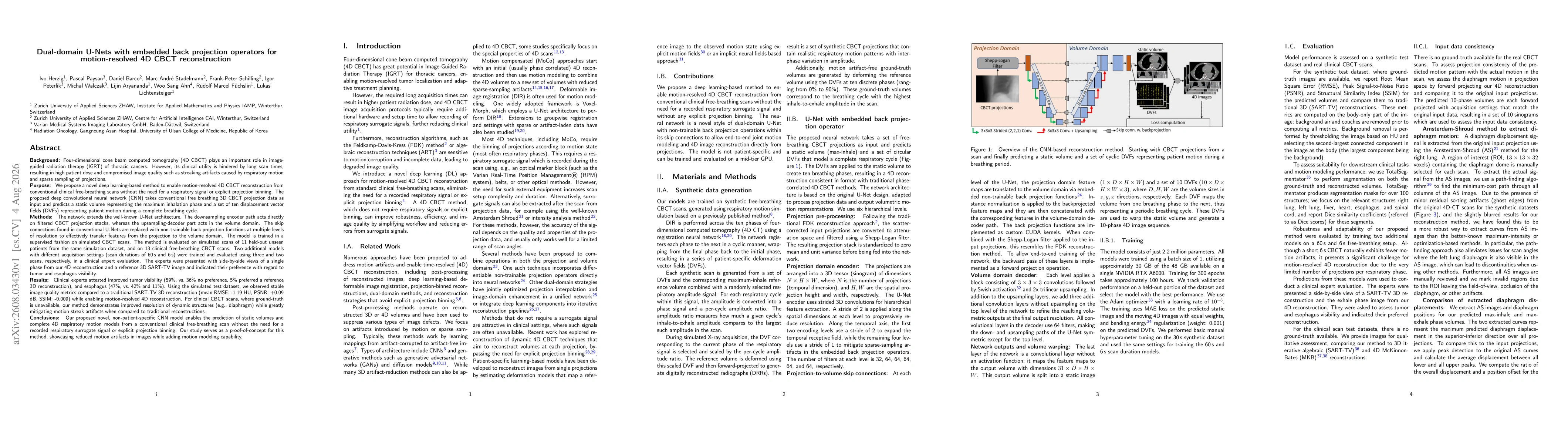 Thumbnail for Dual-domain U-Nets with embedded back projection operators for motion-resolved 4D CBCT reconstruction