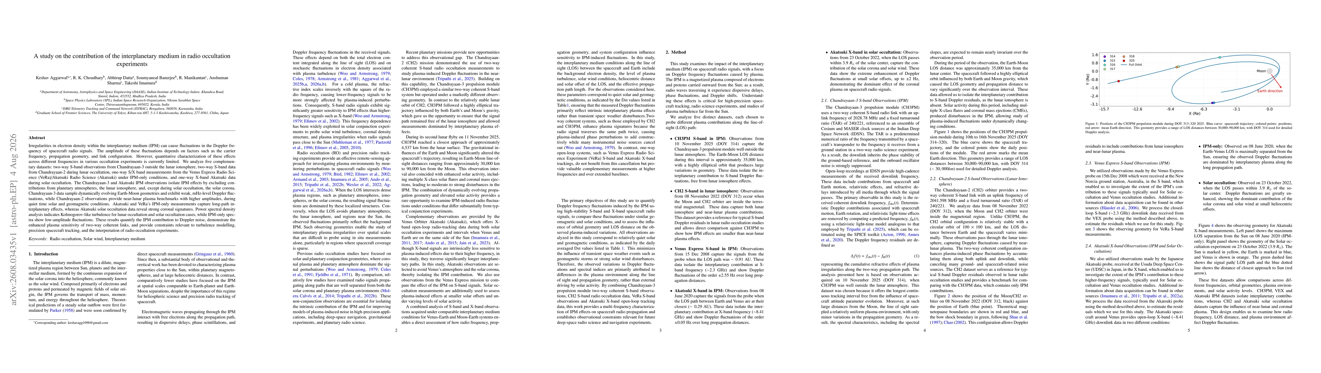 Thumbnail for A study on the contribution of the interplanetary medium in radio occultation experiments