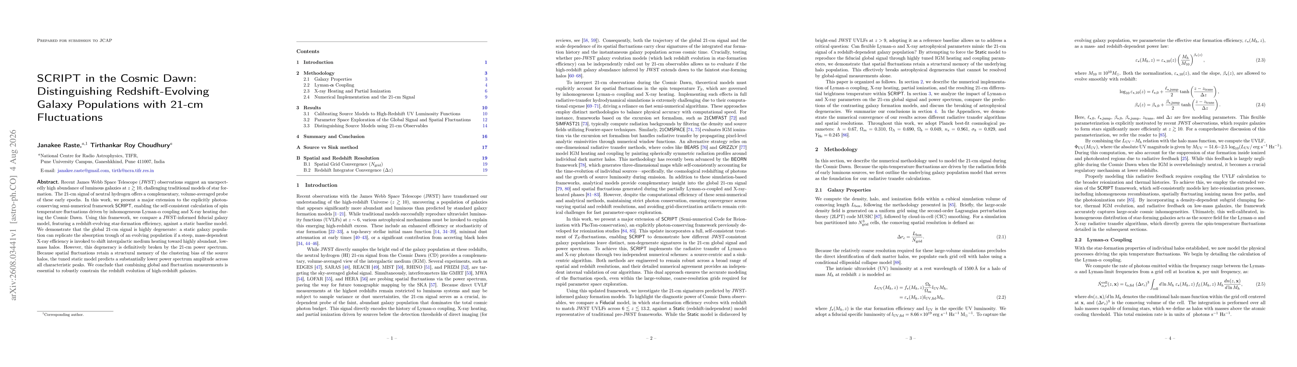 Thumbnail for SCRIPT in the Cosmic Dawn: Distinguishing Redshift-Evolving Galaxy Populations with 21-cm Fluctuations