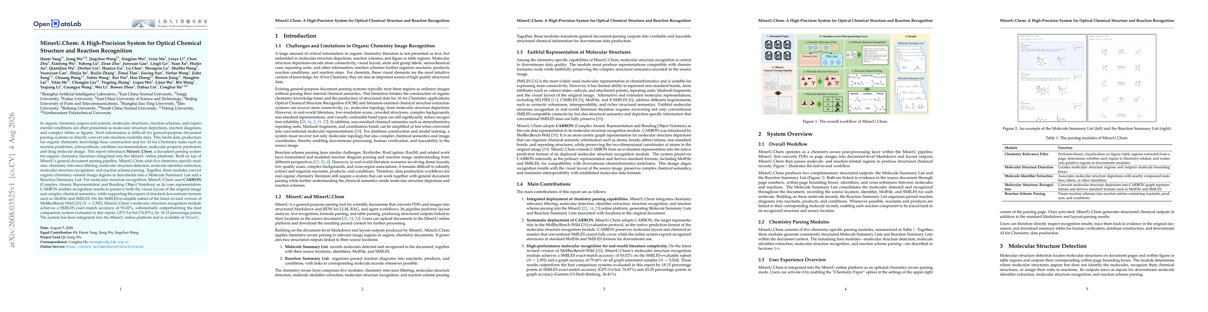 Thumbnail for MinerU.Chem: A High-Precision System for Optical Chemical Structure and Reaction Recognition