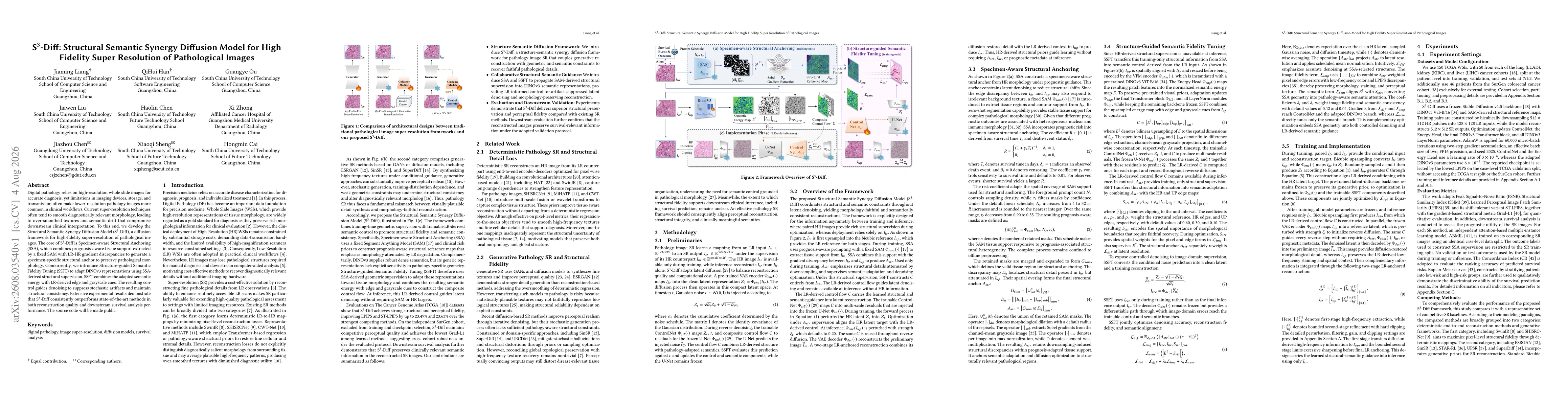 Thumbnail for S$^3$-Diff: Structural Semantic Synergy Diffusion Model for High Fidelity Super Resolution of Pathological Images