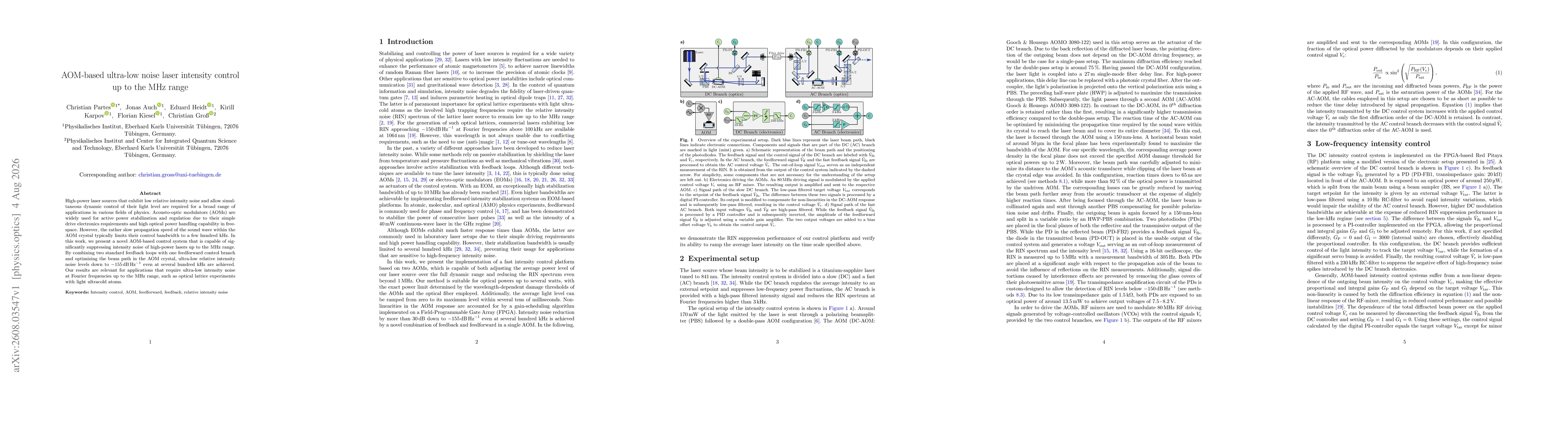 Thumbnail for AOM-based ultra-low noise laser intensity control up to the MHz range