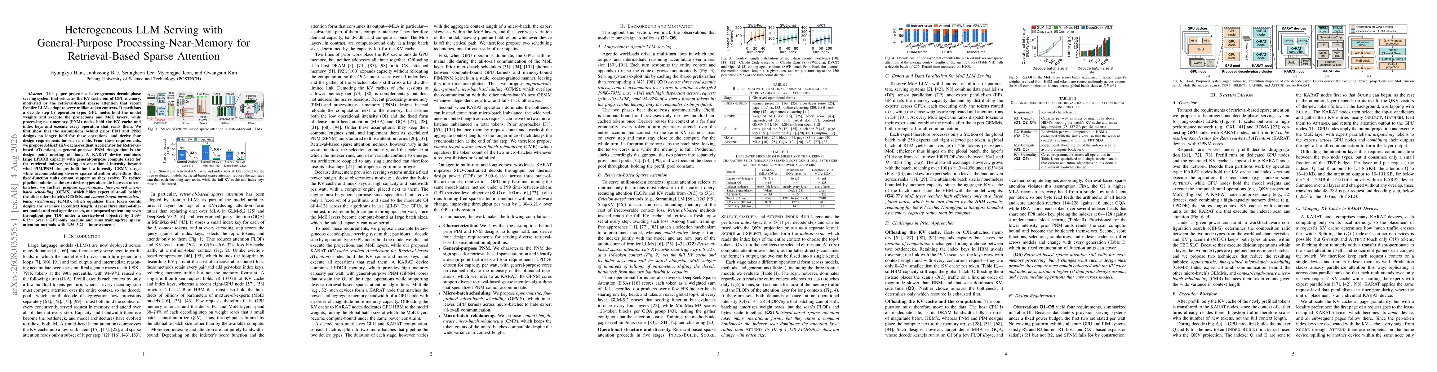Thumbnail for Heterogeneous LLM Serving with General-Purpose Processing-Near-Memory for Retrieval-Based Sparse Attention