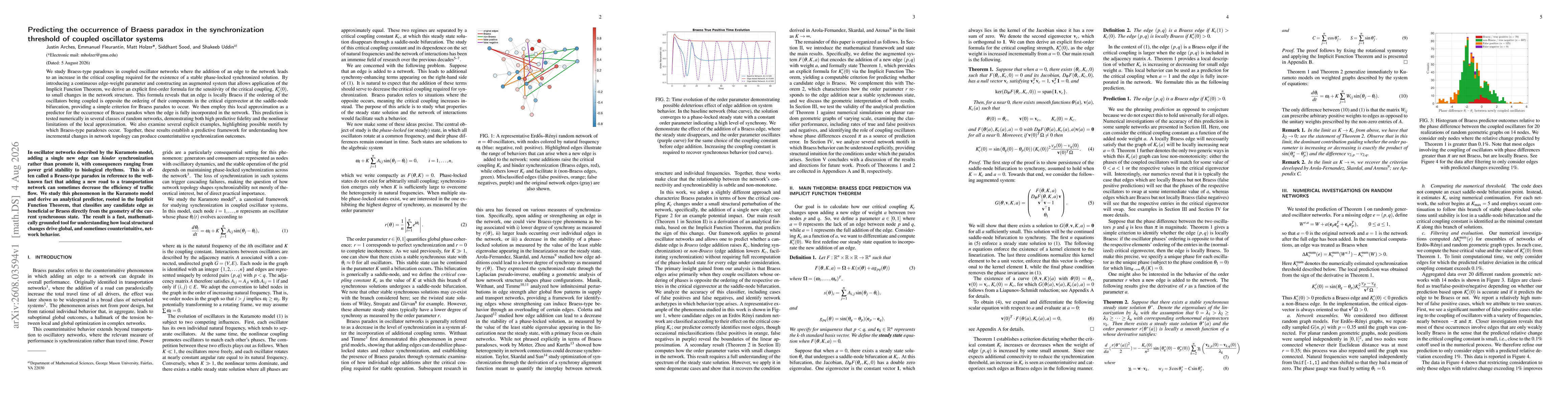 Thumbnail for Predicting the occurrence of Braess paradox in the synchronization threshold of coupled oscillator systems