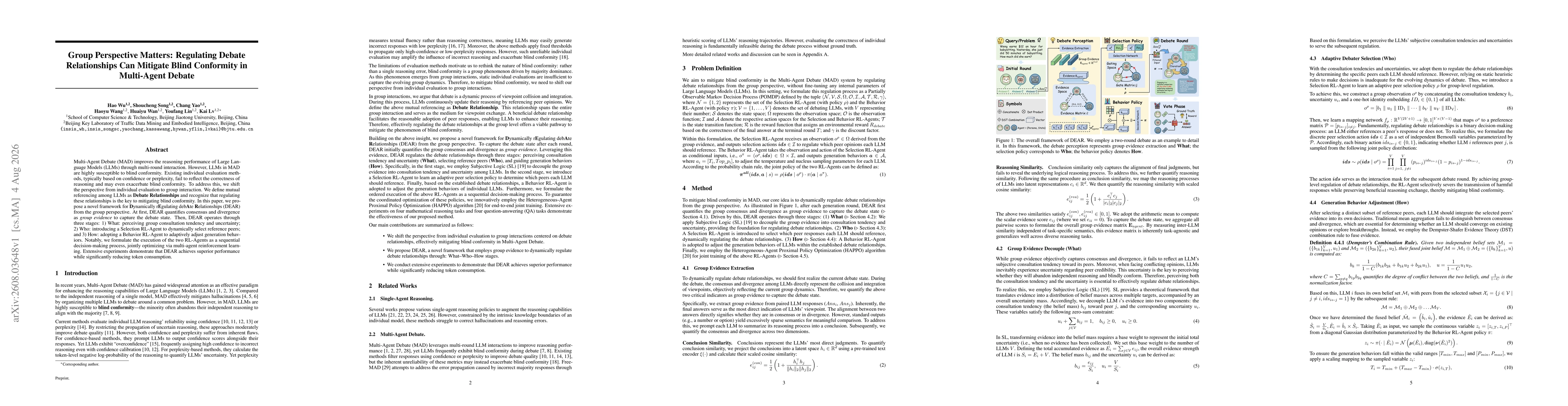 Thumbnail for Group Perspective Matters: Regulating Debate Relationships Can Mitigate Blind Conformity in Multi-Agent Debate