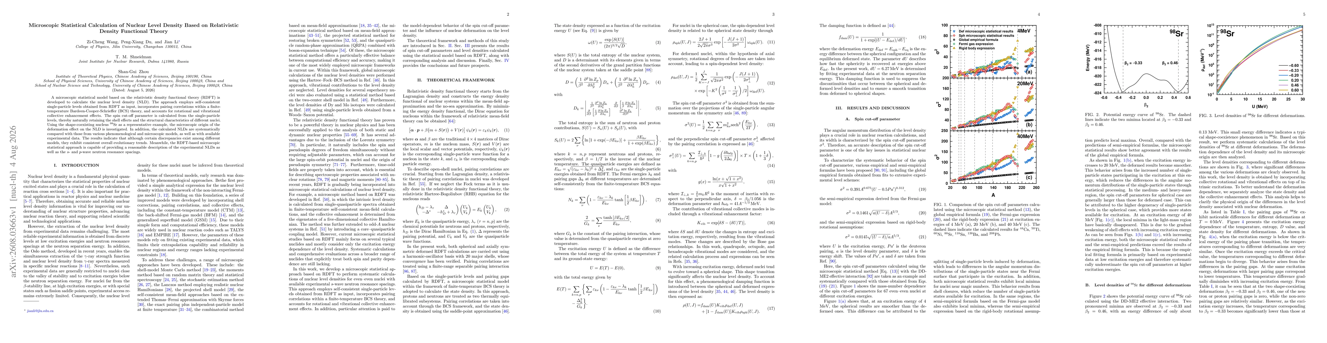 Thumbnail for Microscopic Statistical Calculation of Nuclear Level Density Based on Relativistic Density Functional Theory