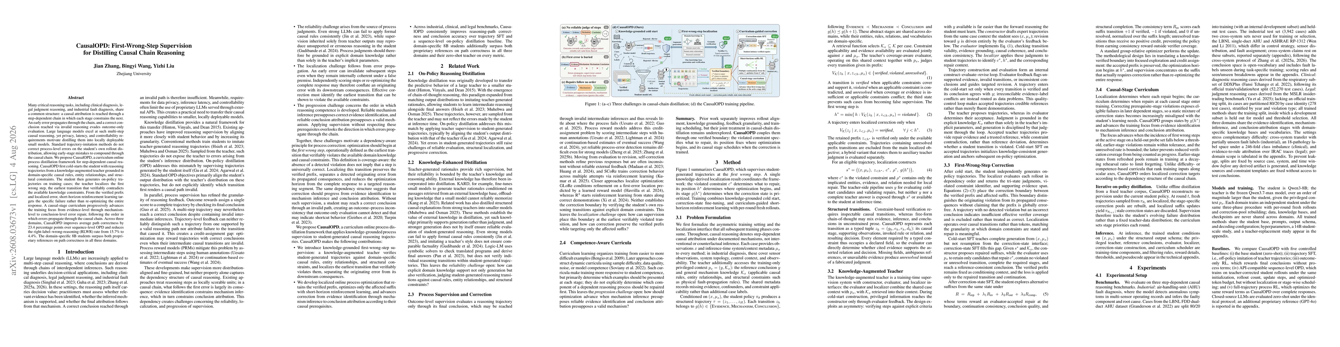 Thumbnail for CausalOPD: First-Wrong-Step Supervision for Distilling Causal Chain Reasoning