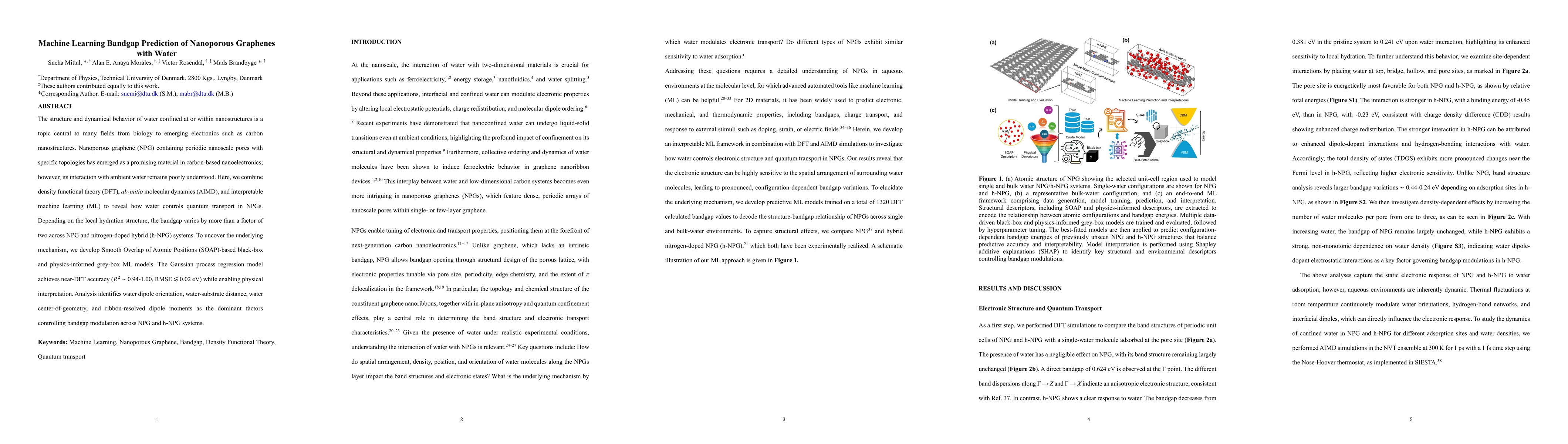 Thumbnail for Machine Learning Bandgap Prediction of Nanoporous Graphenes with Water