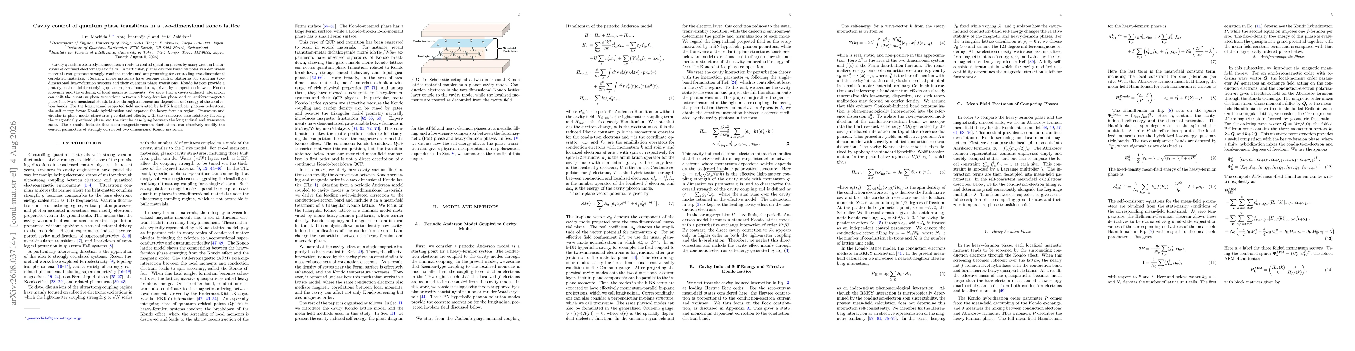 Thumbnail for Cavity control of quantum phase transitions in a two-dimensional kondo lattice