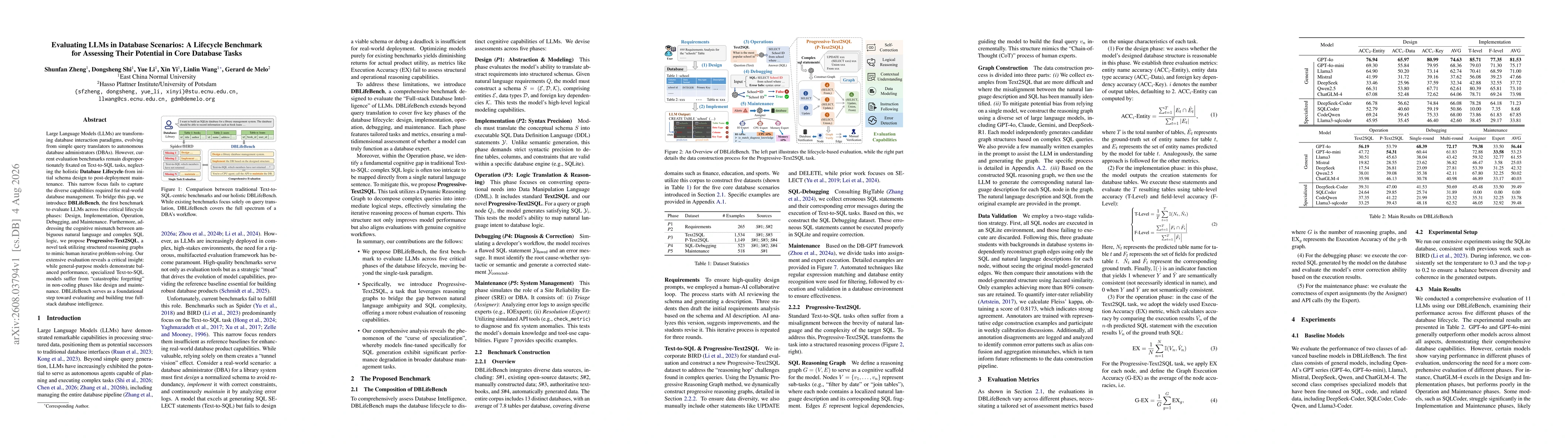 Thumbnail for Evaluating LLMs in Database Scenarios: A Lifecycle Benchmark for Assessing Their Potential in Core Database Tasks