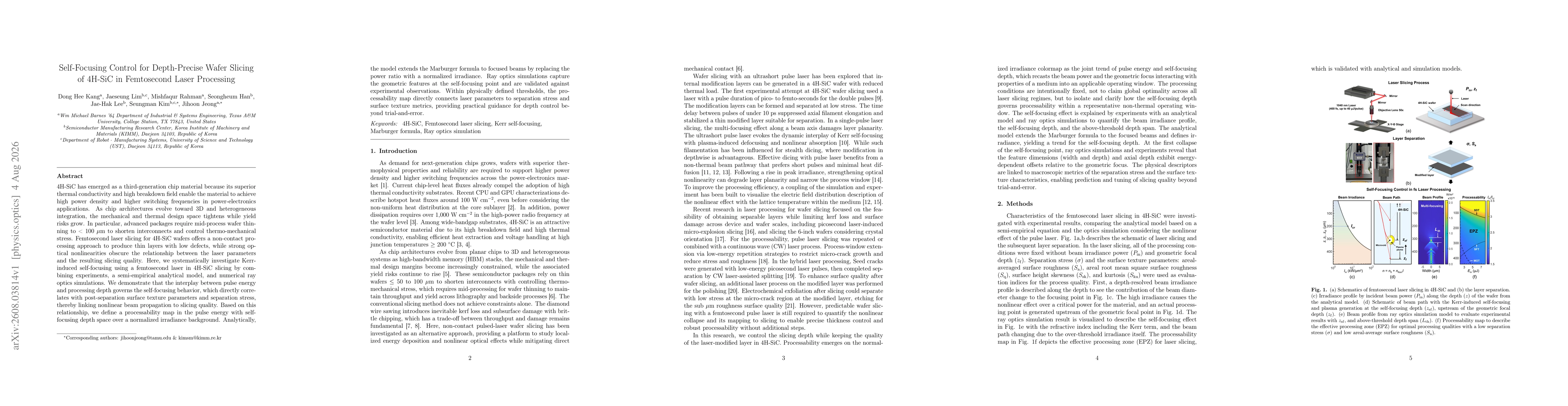 Thumbnail for Self-Focusing Control for Depth-Precise Wafer Slicing of 4H-SiC in Femtosecond Laser Processing