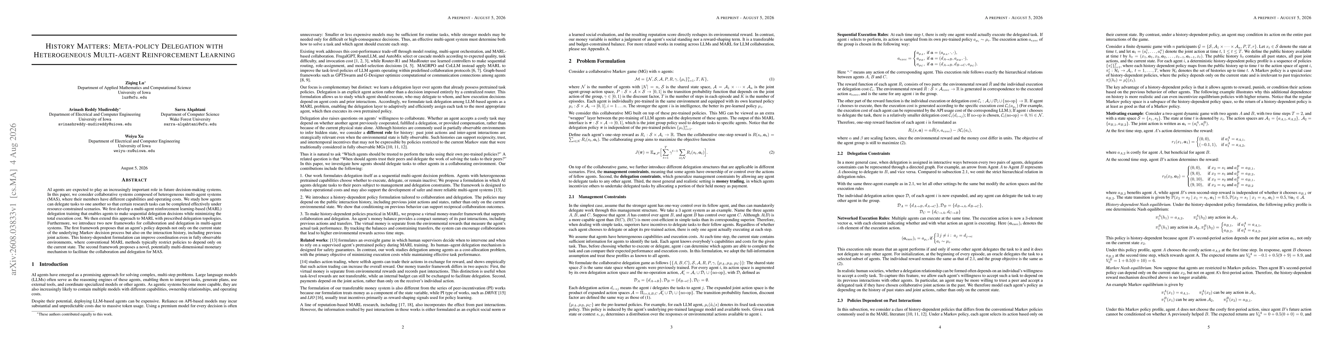 Thumbnail for History Matters: Meta-policy Delegation with Heterogeneous Multi-agent Reinforcement Learning