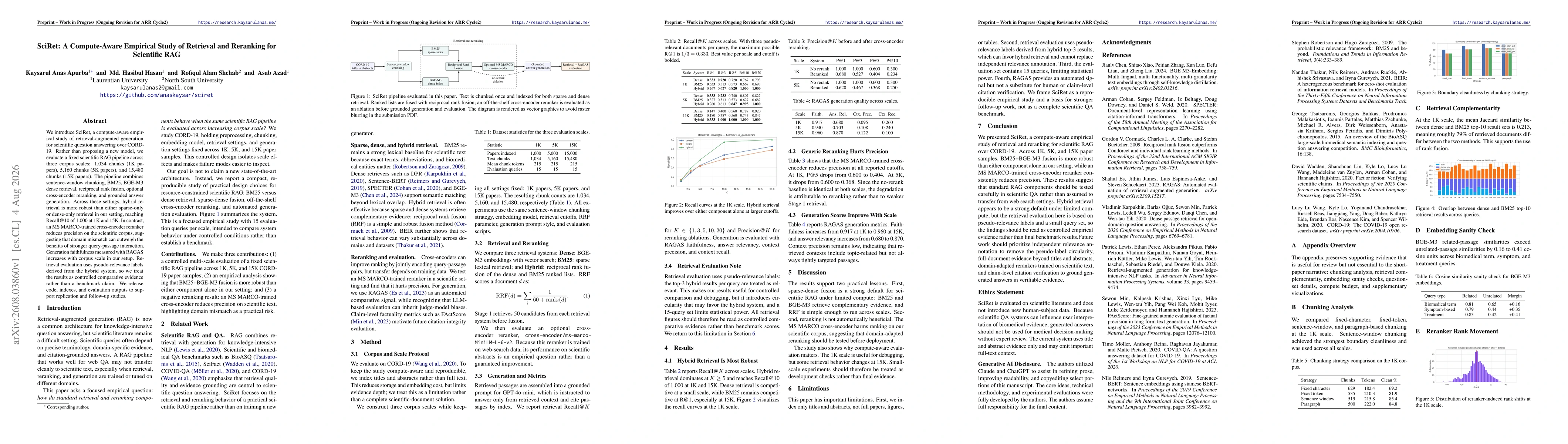 Thumbnail for SciRet: A Compute-Aware Empirical Study of Retrieval and Reranking for Scientific RAG