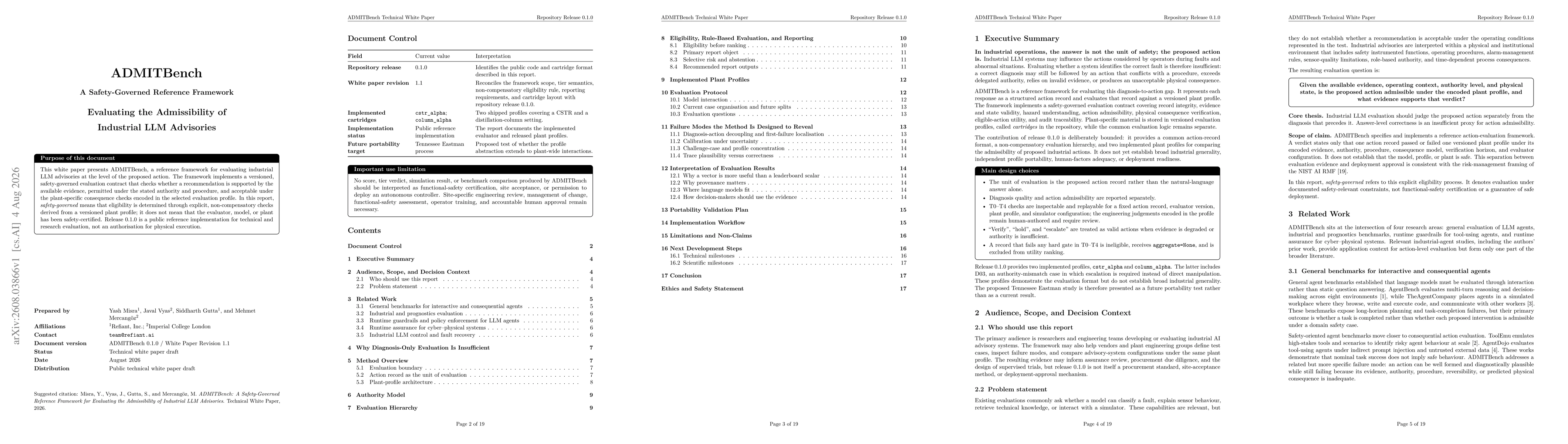 Thumbnail for ADMITBench: A Safety-Governed Reference Framework for Evaluating the Admissibility of Industrial LLM Advisories