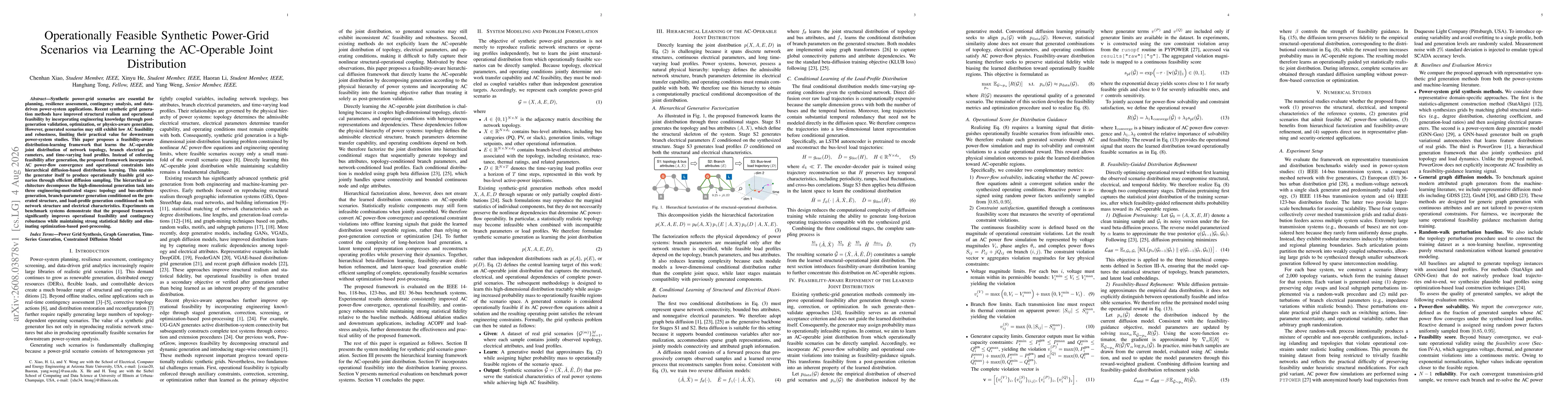 Thumbnail for Operationally Feasible Synthetic Power-Grid Scenarios via Learning the AC-Operable Joint Distribution