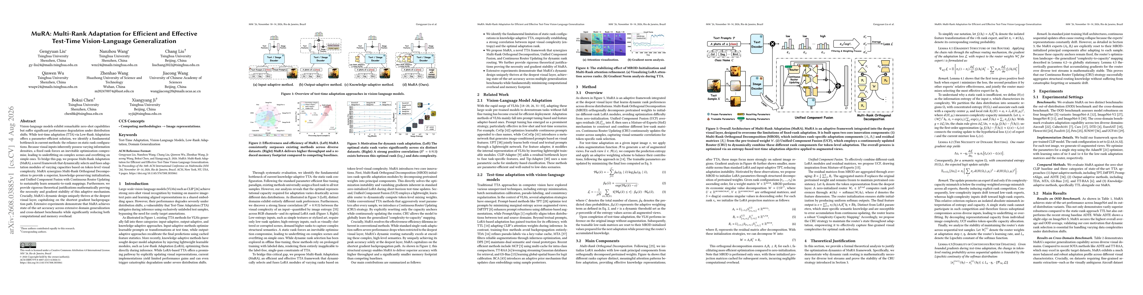 Thumbnail for MuRA: Multi-Rank Adaptation for Efficient and Effective Test-Time Vision-Language Generalization